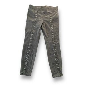 Torrid Faded Black Lace Front Pull-on Skinny Jeans Women’s Size 1R Goth Emo